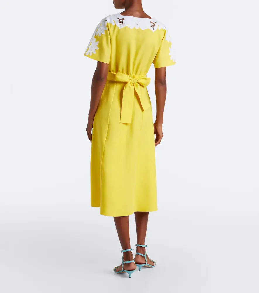 Valentino Garavani Embroidered linen midi dress | Thumbnail 5 Valentino Garavani Embroidered linen midi dress | Thumbnail 5