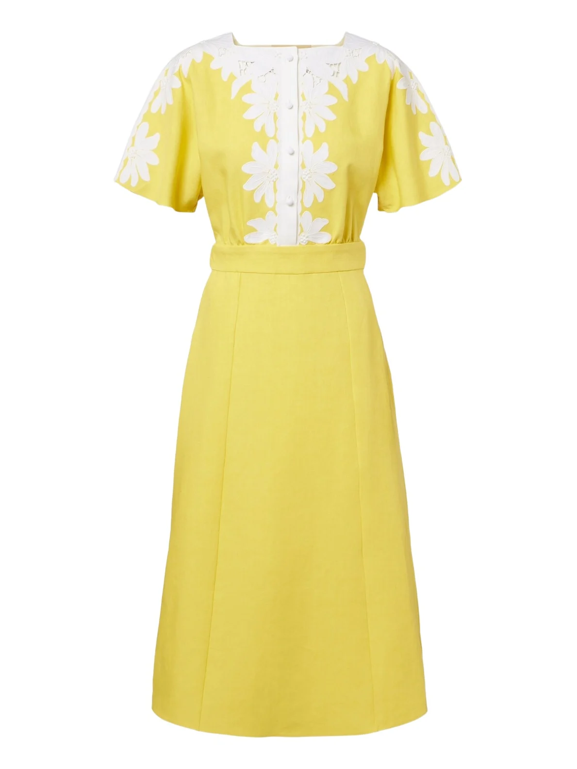 Embroidered linen midi dress Embroidered linen midi dress