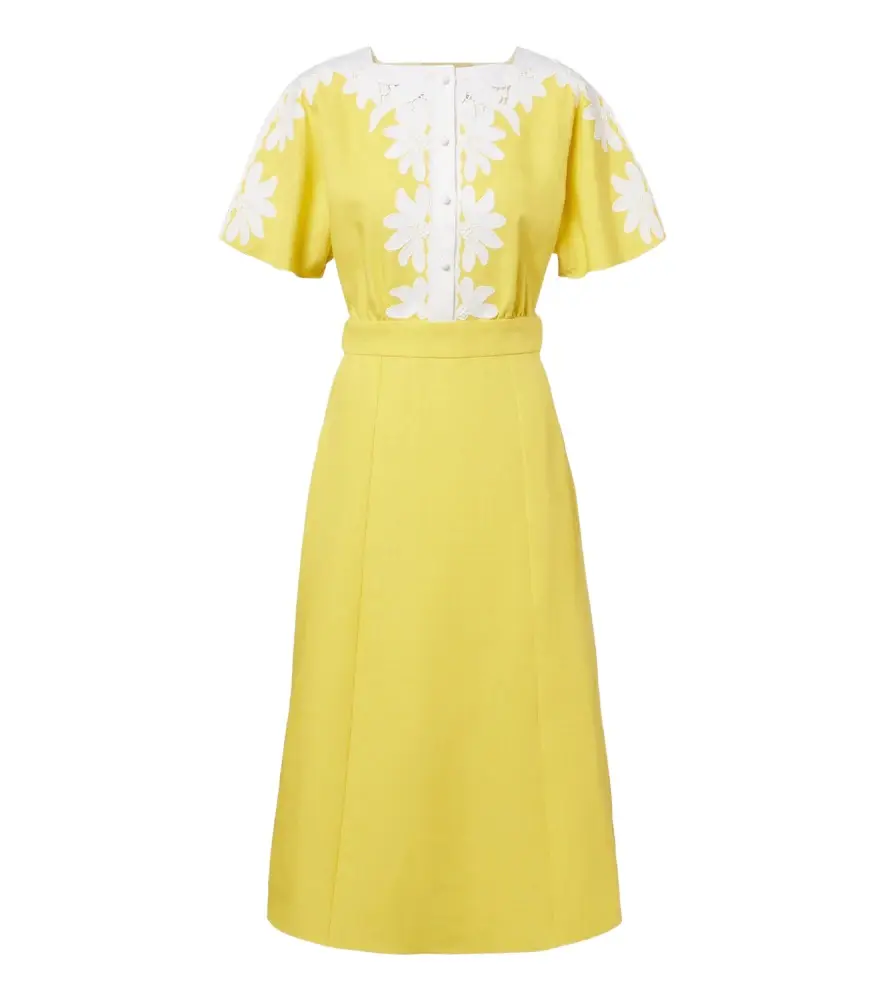 Valentino Embroidered linen midi dress | Image 1 Valentino Embroidered linen midi dress | Image 1