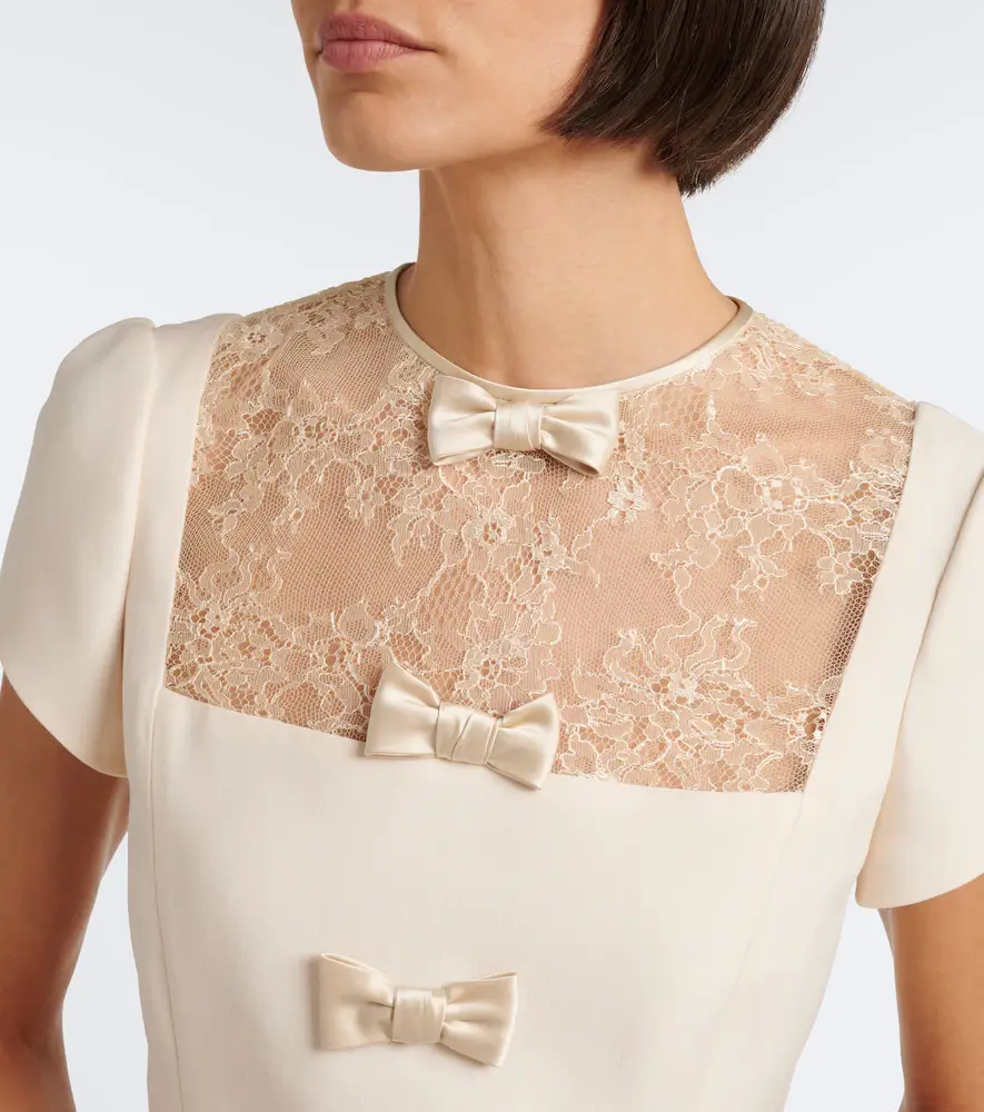 Valentino Garavani Crepe Couture lace-trimmed minidress | Thumbnail 3 Valentino Garavani Crepe Couture lace-trimmed minidress | Thumbnail 3
