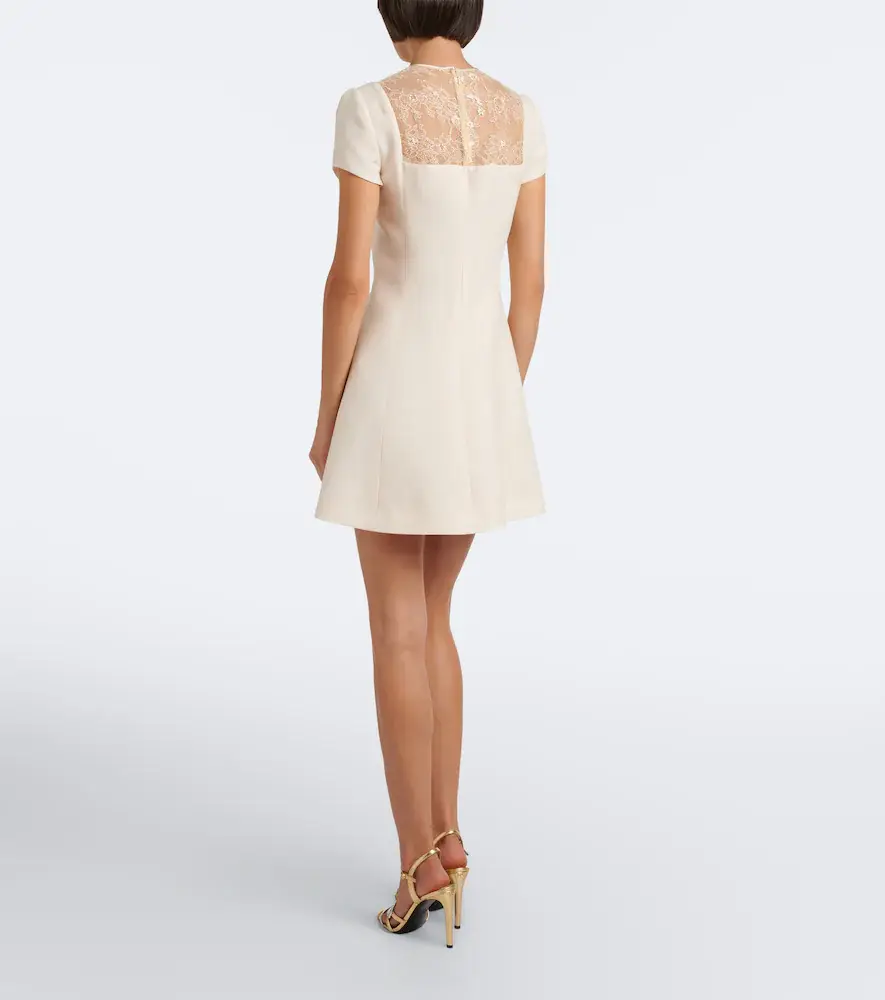 Valentino Garavani Crepe Couture lace-trimmed minidress | Thumbnail 5 Valentino Garavani Crepe Couture lace-trimmed minidress | Thumbnail 5