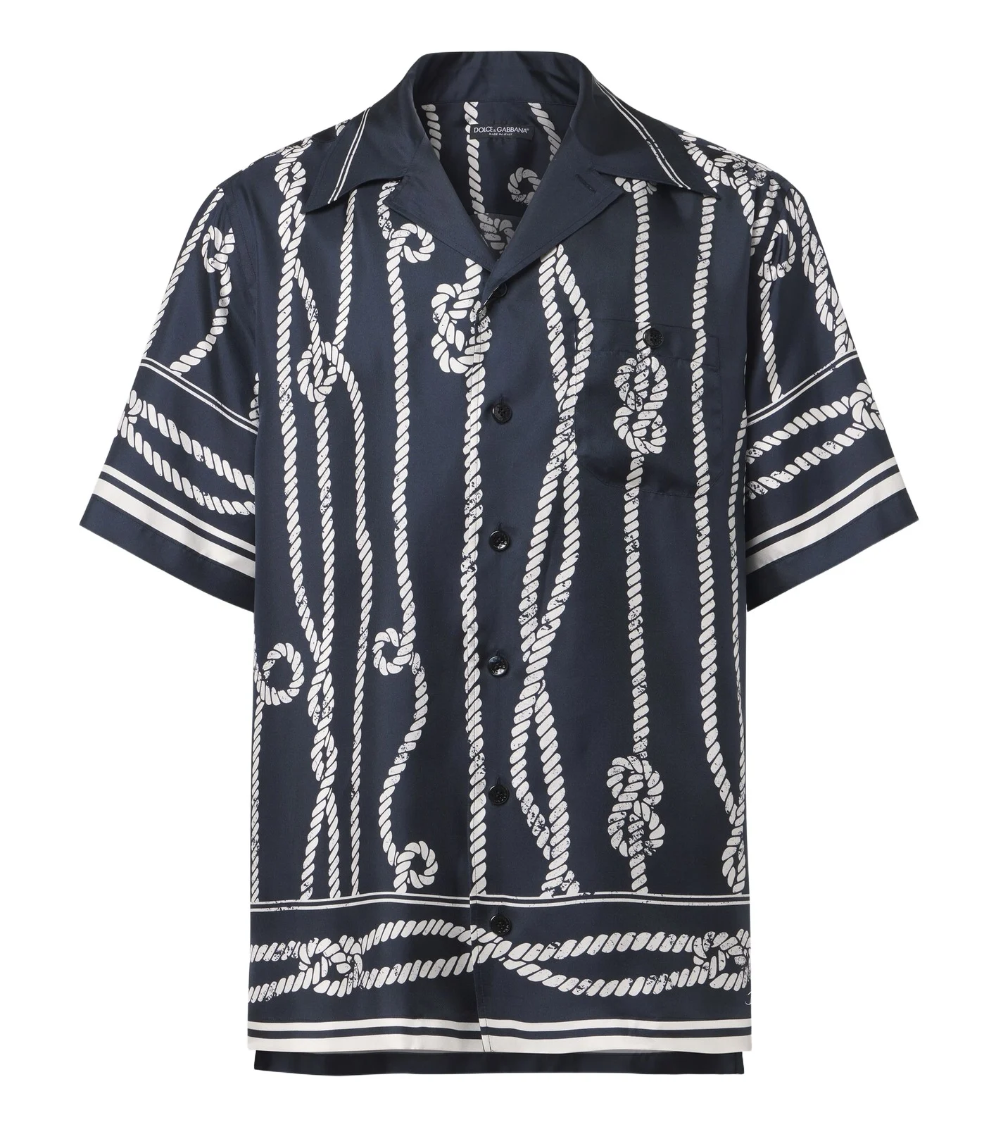 Dolce & Gabbana Printed silk bowling shirt