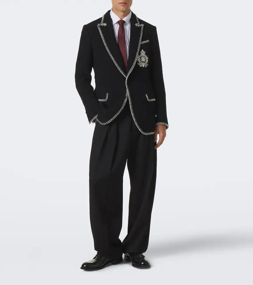 Dolce & Gabbana DG embellished wool-blend tweed blazer | Thumbnail 3 Dolce & Gabbana DG embellished wool-blend tweed blazer | Thumbnail 3