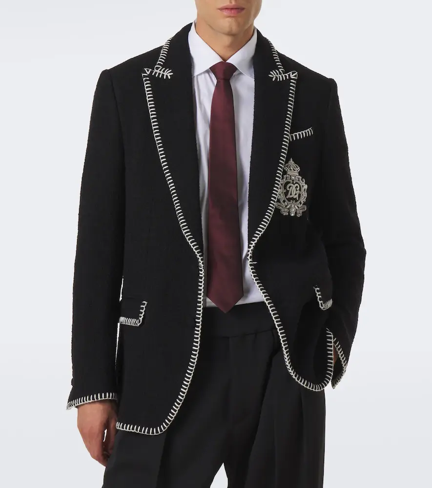 Dolce & Gabbana DG embellished wool-blend tweed blazer | Thumbnail 4 Dolce & Gabbana DG embellished wool-blend tweed blazer | Thumbnail 4