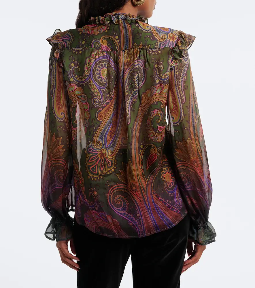 Etro Paisley ruffled silk chiffon shirt | Thumbnail 2 Etro Paisley ruffled silk chiffon shirt | Thumbnail 2