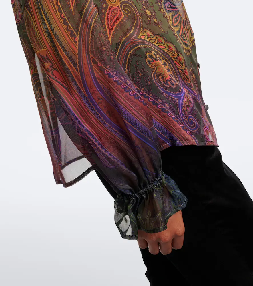 Etro Paisley ruffled silk chiffon shirt | Thumbnail 3 Etro Paisley ruffled silk chiffon shirt | Thumbnail 3