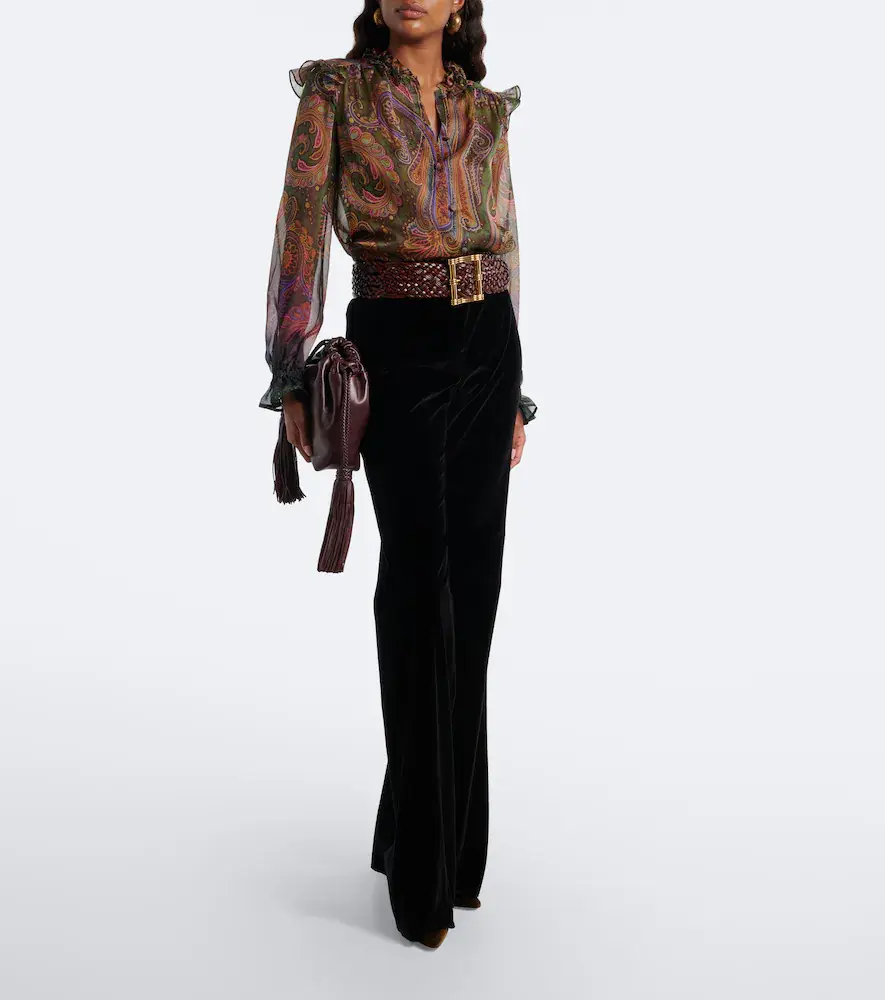 Etro Paisley ruffled silk chiffon shirt | Thumbnail 4 Etro Paisley ruffled silk chiffon shirt | Thumbnail 4