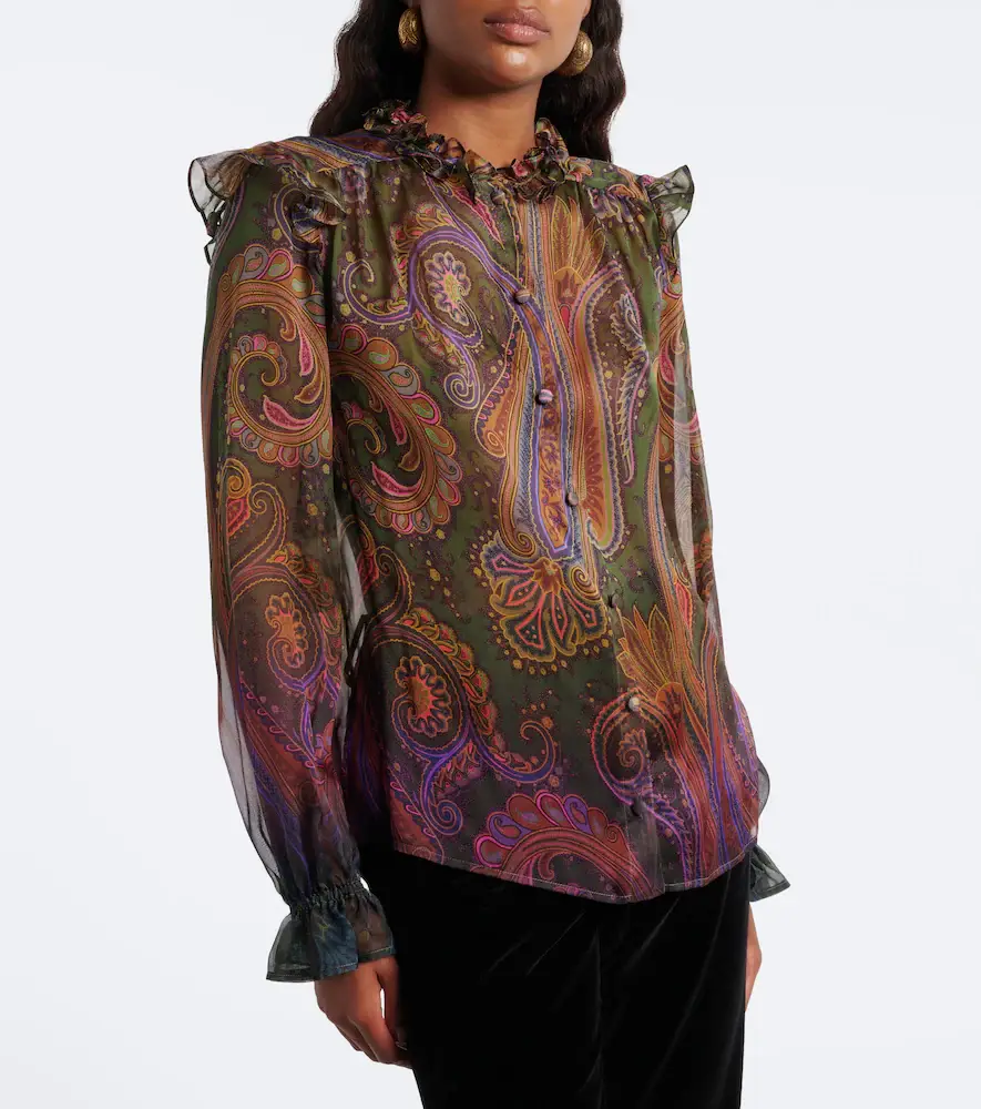 Etro Paisley ruffled silk chiffon shirt | Thumbnail 5 Etro Paisley ruffled silk chiffon shirt | Thumbnail 5