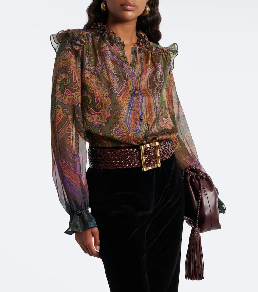 Etro Paisley ruffled silk chiffon shirt | Thumbnail 6 Etro Paisley ruffled silk chiffon shirt | Thumbnail 6