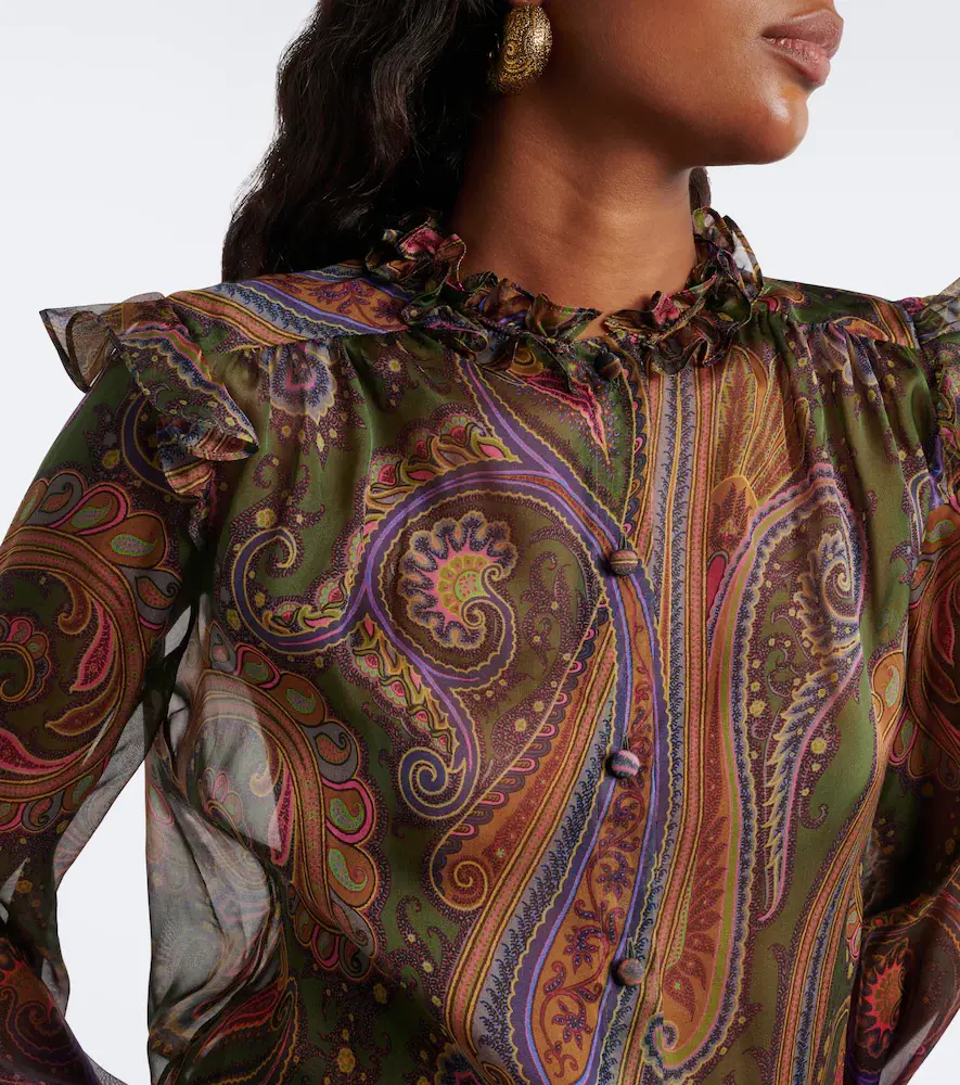 Etro Paisley ruffled silk chiffon shirt | Thumbnail 7 Etro Paisley ruffled silk chiffon shirt | Thumbnail 7