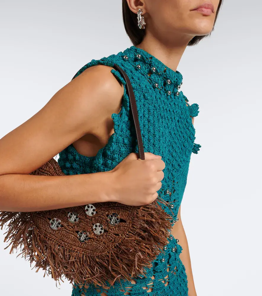 Rabanne Sac A Main fringed raffia top-handle bag | Thumbnail 4