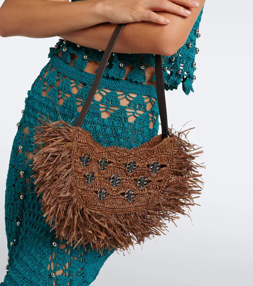 Rabanne Sac A Main fringed raffia top-handle bag | Thumbnail 5