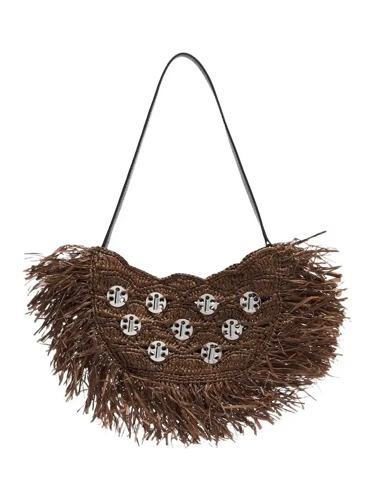 Sac A Main fringed raffia top-handle bag Sac A Main fringed raffia top-handle bag