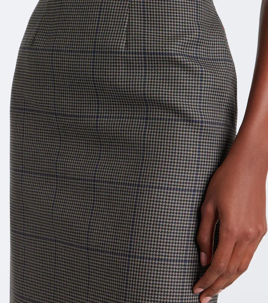 Mugler Houndstooth wool midi dress | Thumbnail 2