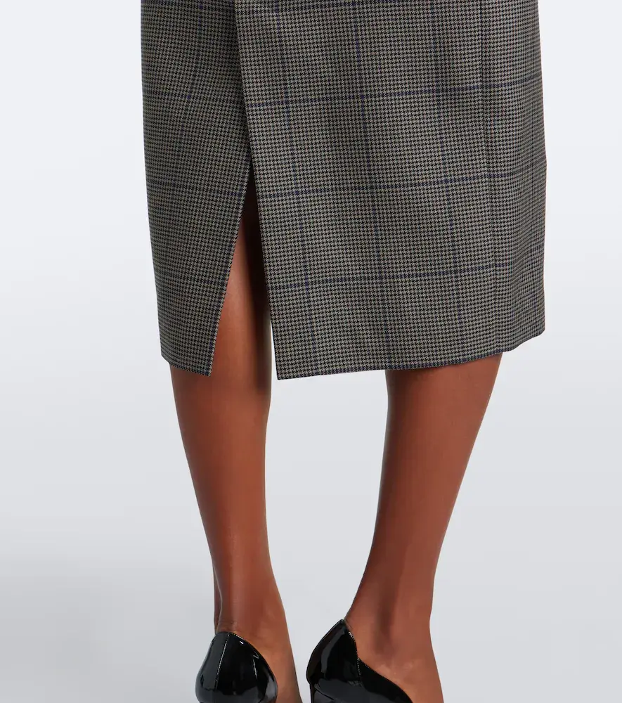 Mugler Houndstooth wool midi dress | Thumbnail 3