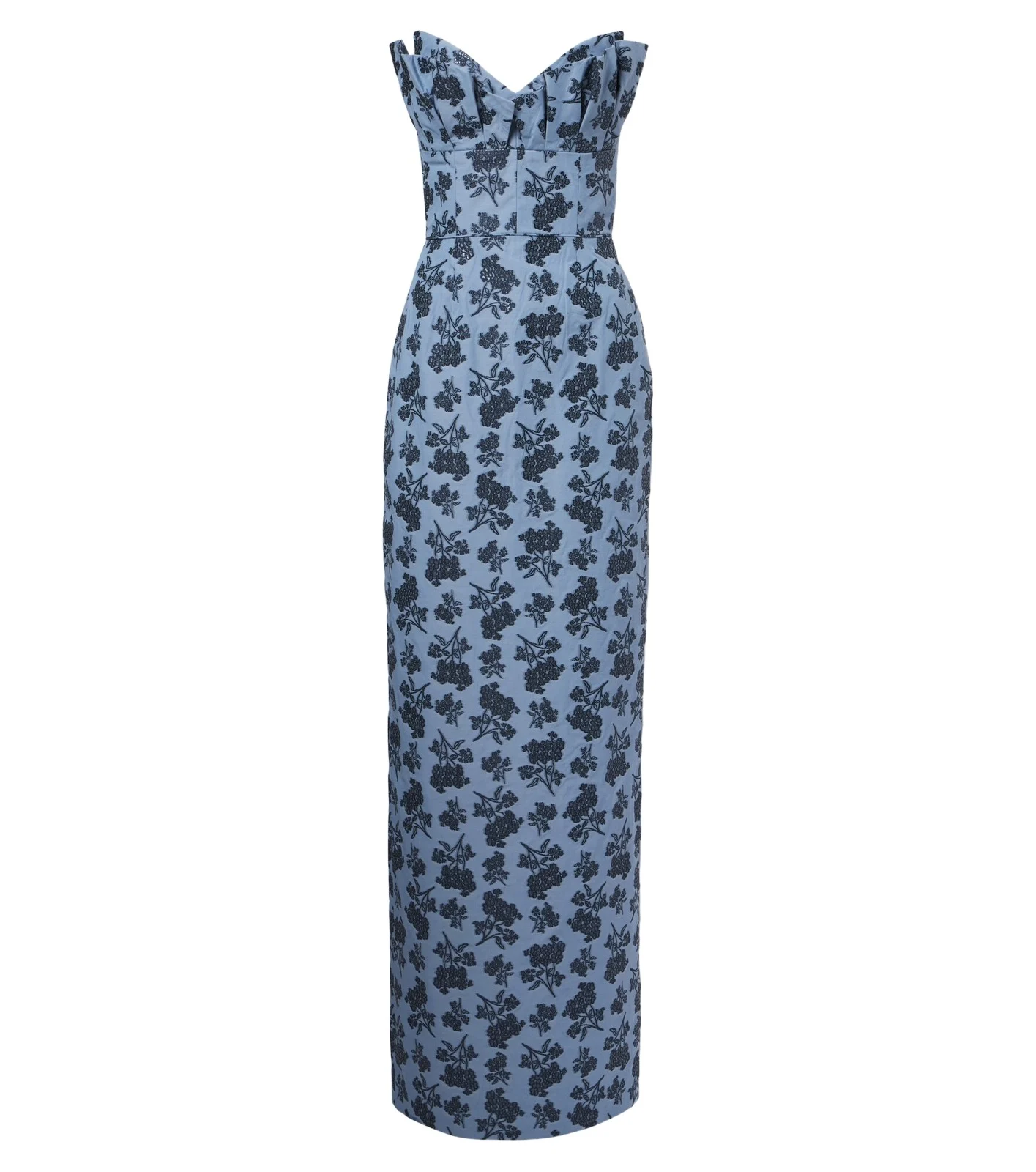 Rita floral cotton-blend bustier gown