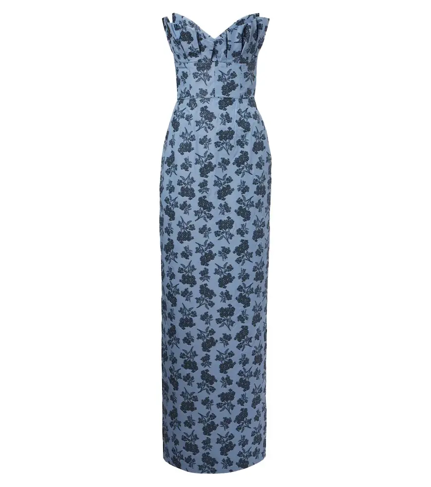 Markarian Rita floral cotton-blend bustier gown | Image 1 Markarian Rita floral cotton-blend bustier gown | Image 1