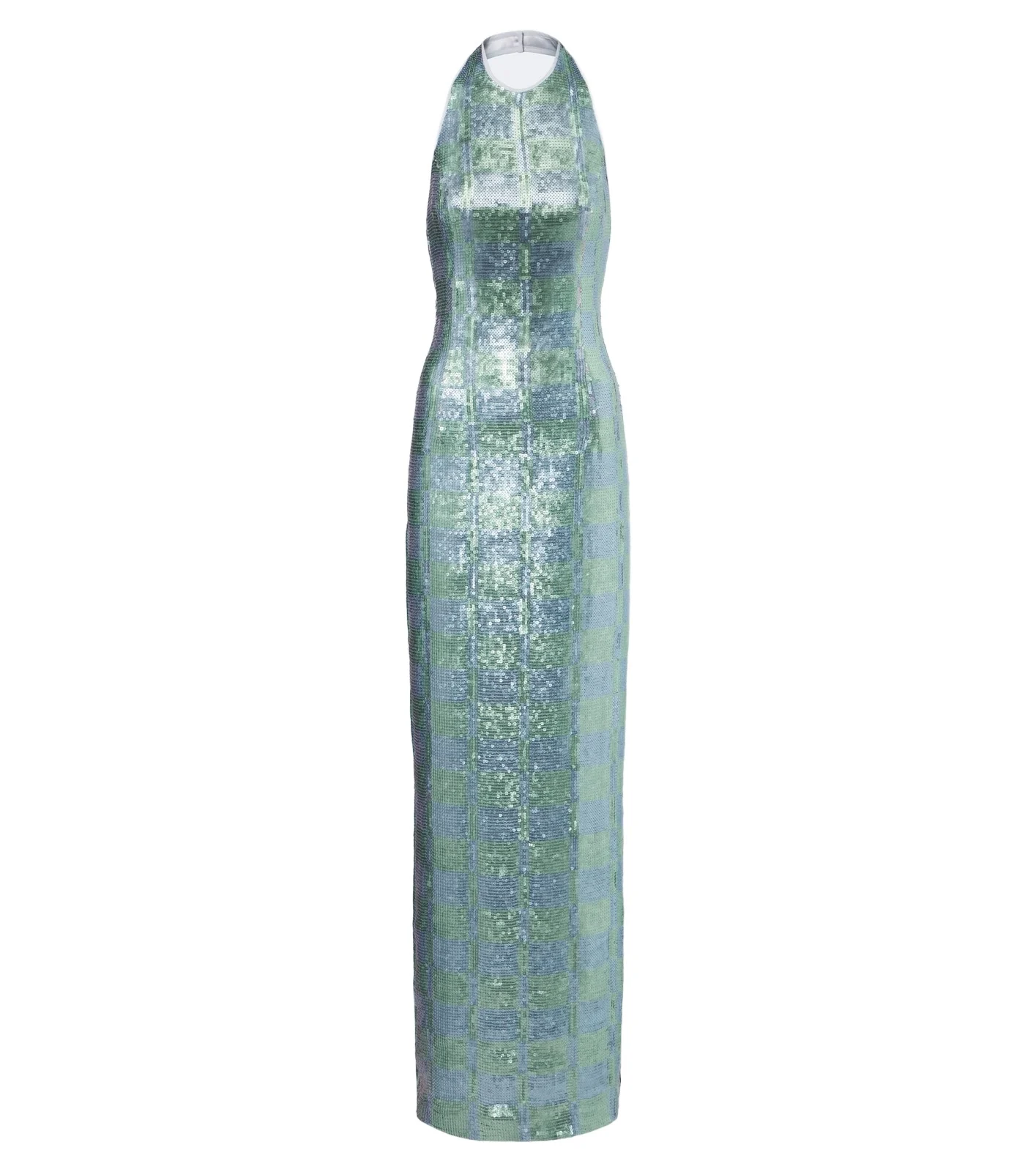 Nerine gingham sequined gown