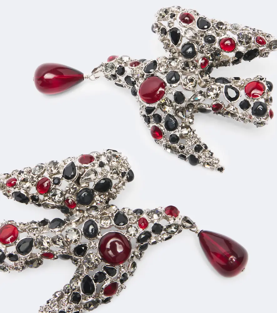 Saint Laurent Dove embellished clip-on earrings | Thumbnail 4 Saint Laurent Dove embellished clip-on earrings | Thumbnail 4
