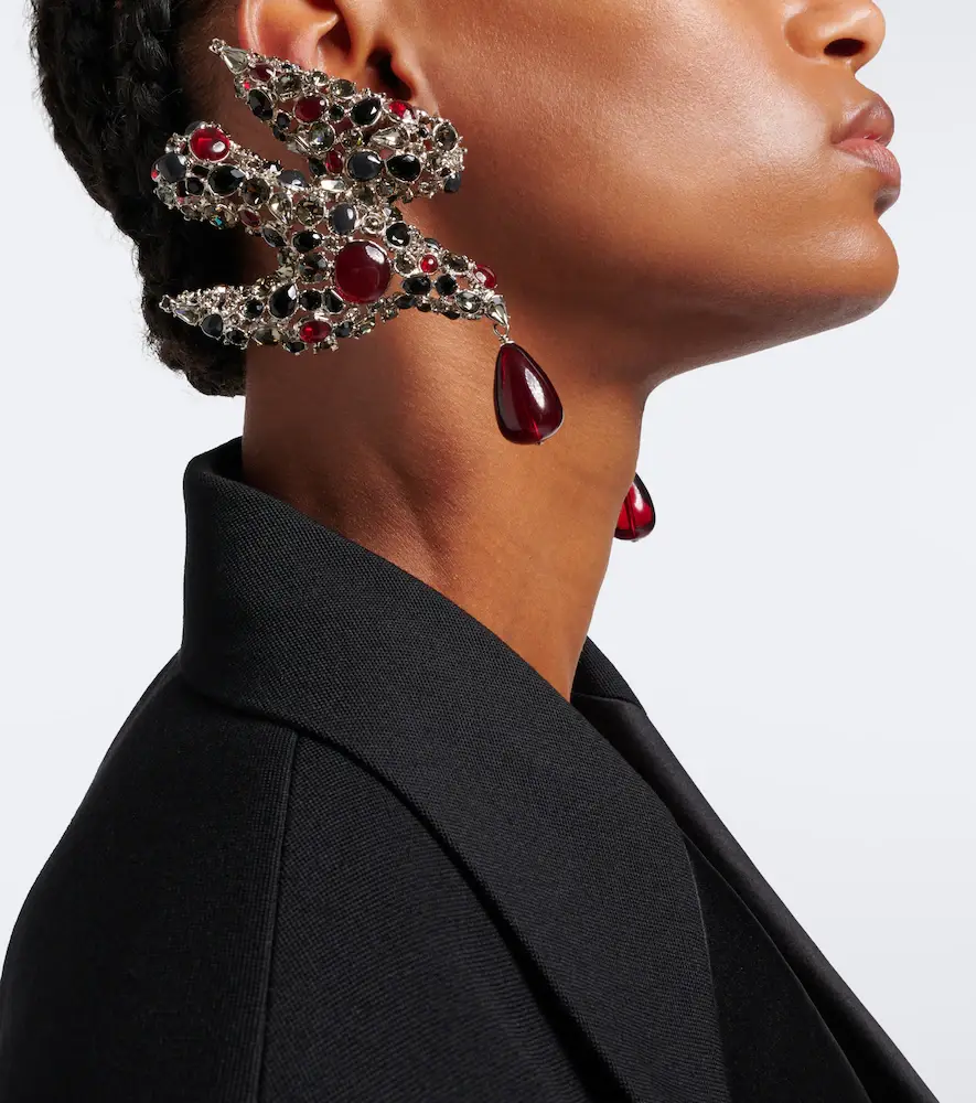 Saint Laurent Dove embellished clip-on earrings | Thumbnail 5 Saint Laurent Dove embellished clip-on earrings | Thumbnail 5