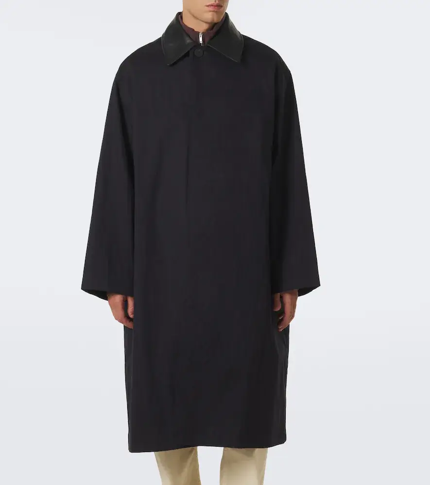 Studio Nicholson Revere leather-trimmed cotton-blend trench coat | Thumbnail 2 Studio Nicholson Revere leather-trimmed cotton-blend trench coat | Thumbnail 2