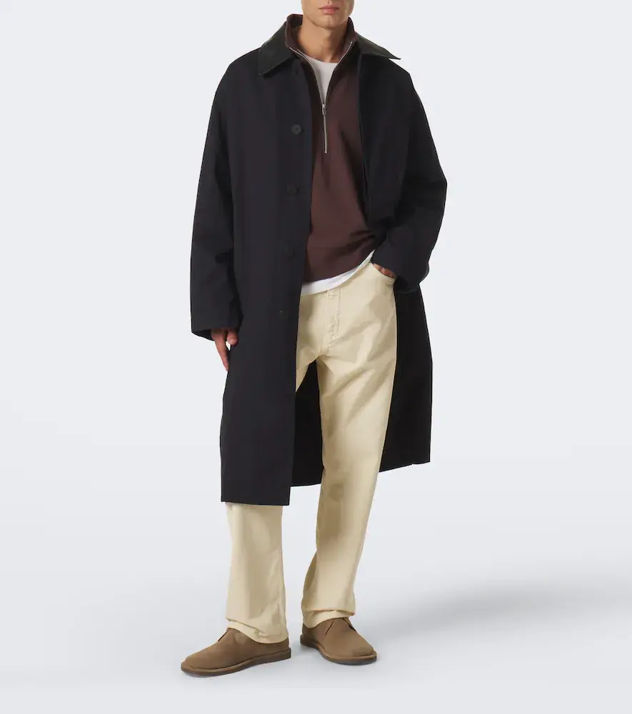 Studio Nicholson Revere leather-trimmed cotton-blend trench coat | Thumbnail 3 Studio Nicholson Revere leather-trimmed cotton-blend trench coat | Thumbnail 3