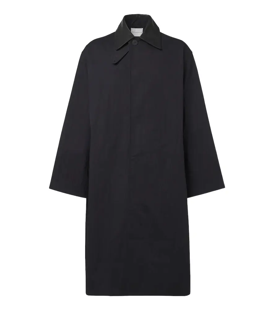 Studio Nicholson Revere leather-trimmed cotton-blend trench coat