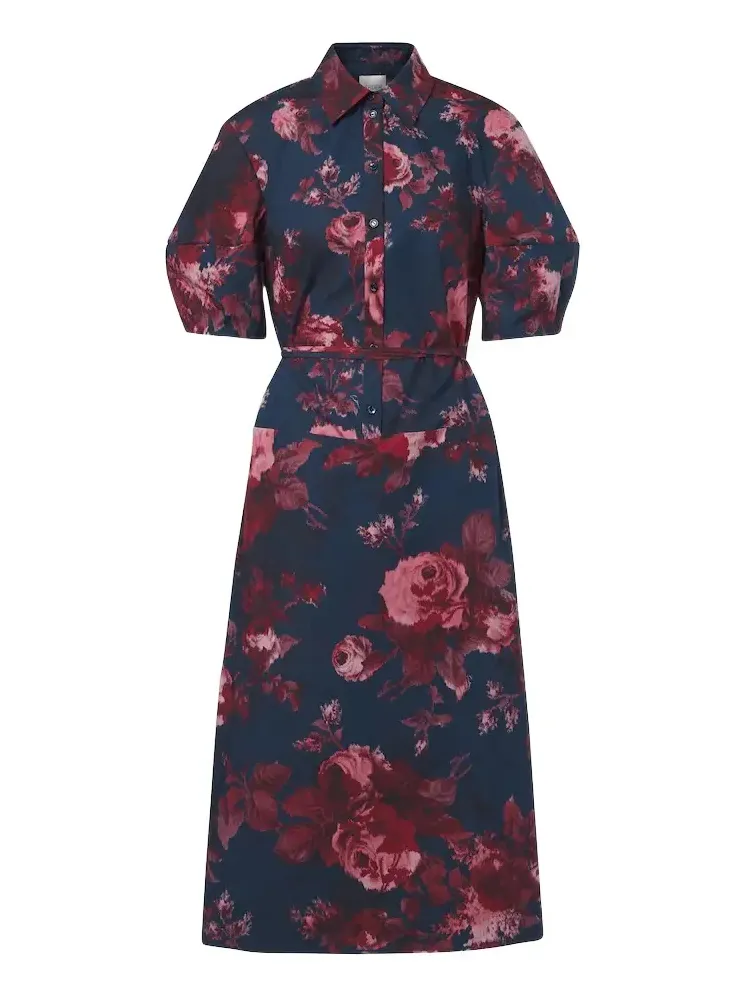 Floral cotton poplin shirt dress Floral cotton poplin shirt dress