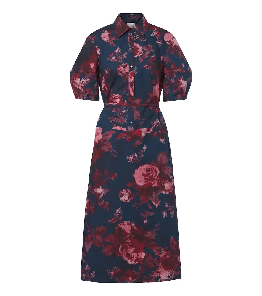 Erdem Floral cotton poplin shirt dress | Image 1 Erdem Floral cotton poplin shirt dress | Image 1