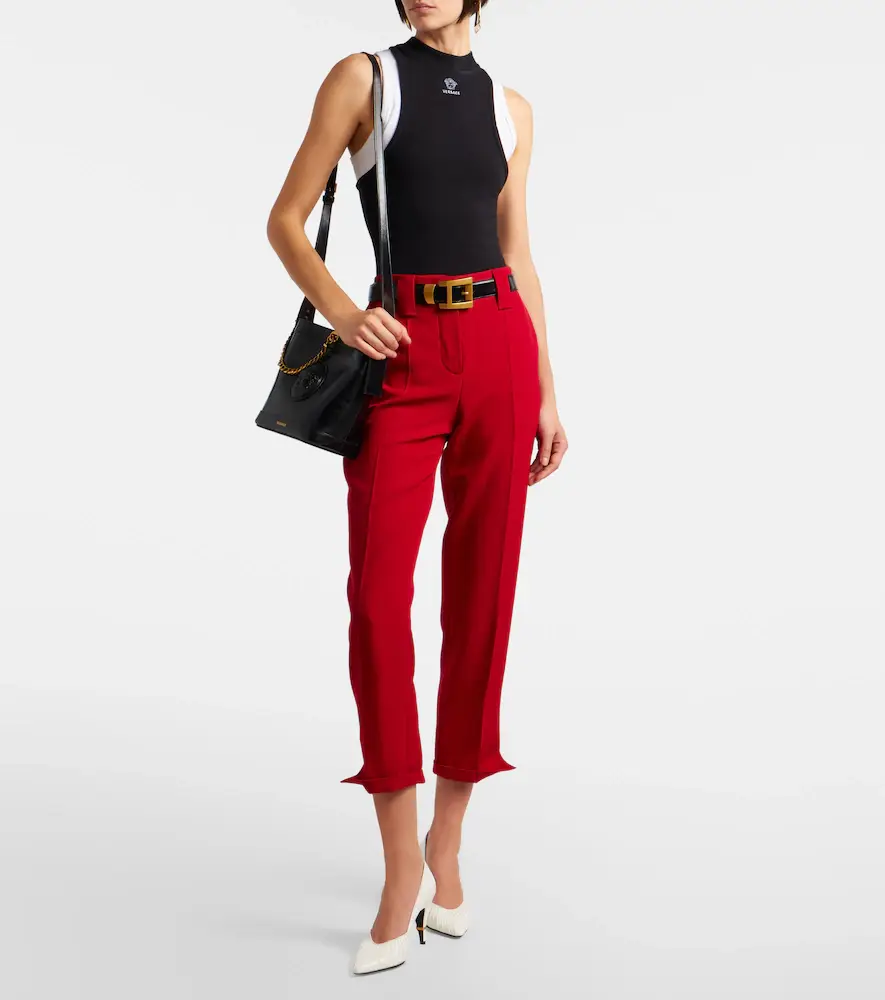 Versace Layered cotton-blend tank top | Thumbnail 3