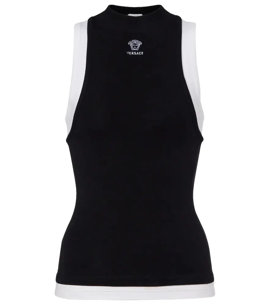 Versace Layered cotton-blend tank top | Image 1 Versace Layered cotton-blend tank top | Image 1