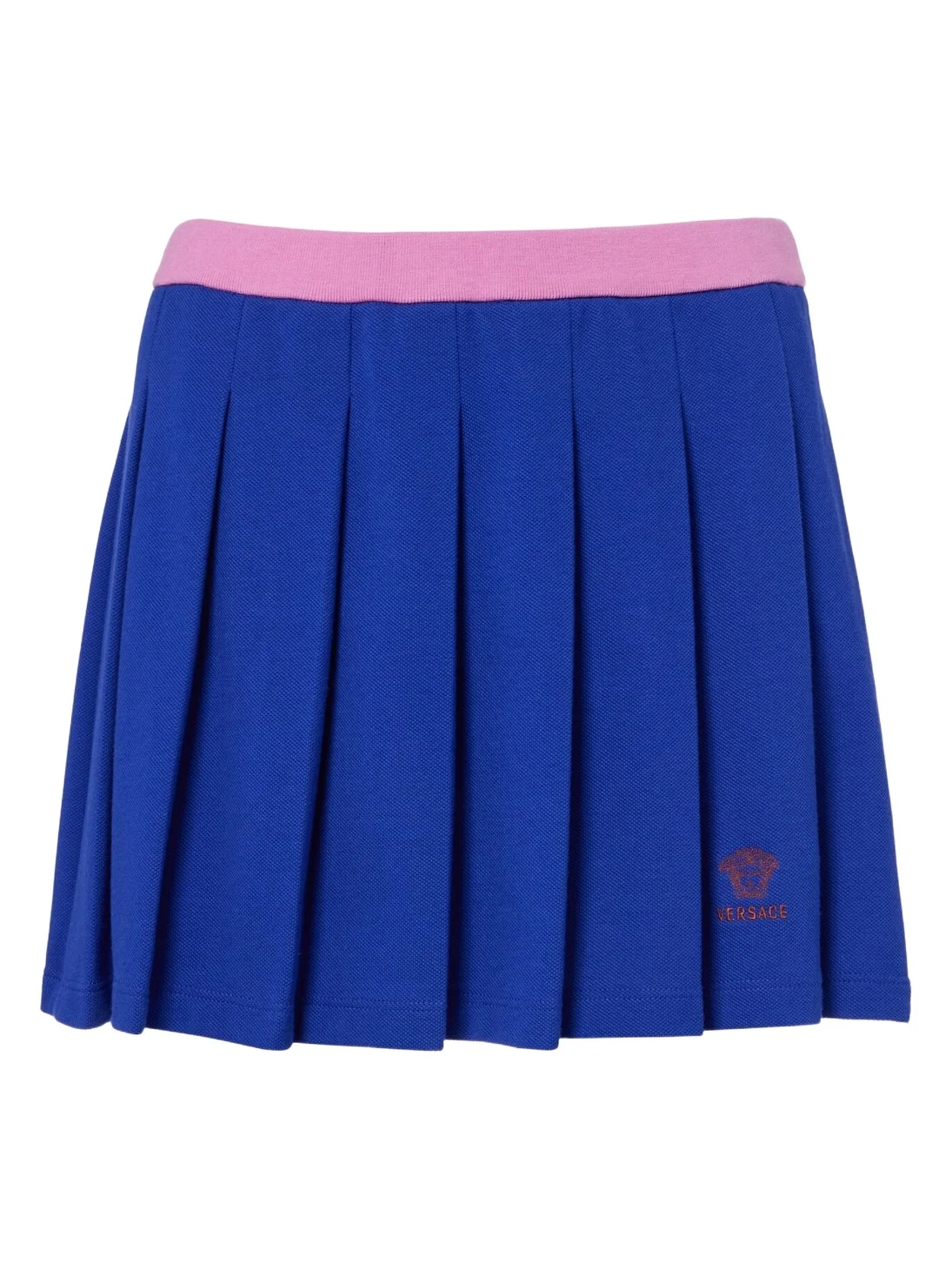 Medusa pleated cotton piqué miniskirt Medusa pleated cotton piqué miniskirt
