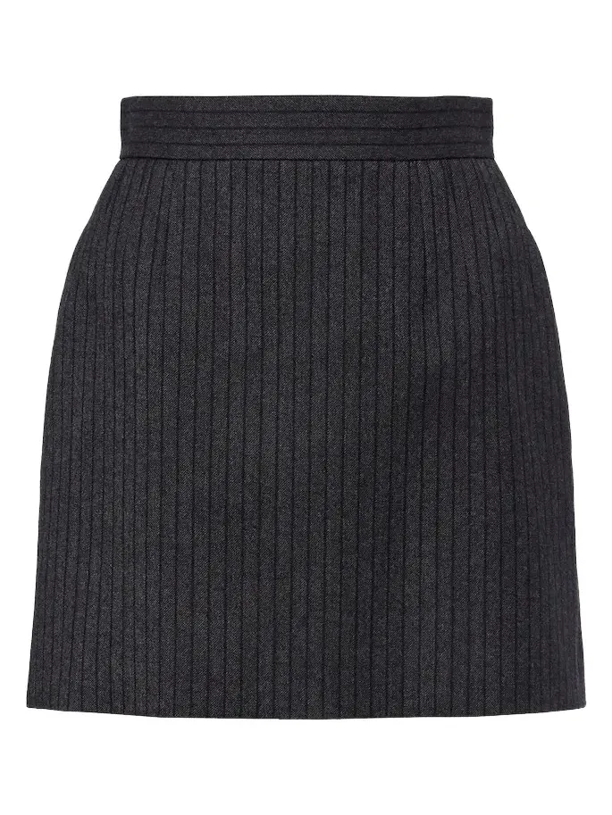 Virgin wool twill miniskirt