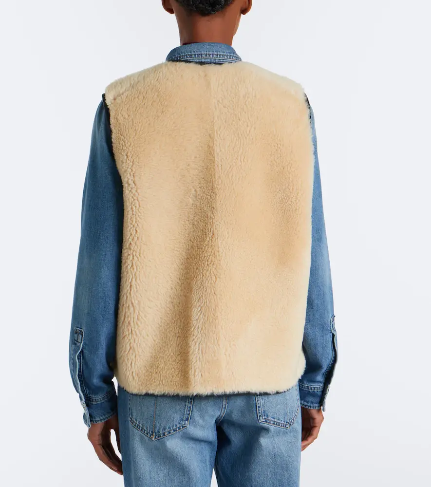 Blazé Milano Blazé Milano Gliss leather-trimmed shearling vest | Thumbnail 4 Blazé Milano Blazé Milano Gliss leather-trimmed shearling vest | Thumbnail 4