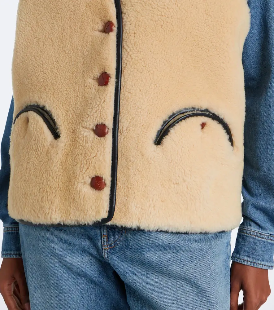 Blazé Milano Blazé Milano Gliss leather-trimmed shearling vest | Thumbnail 7 Blazé Milano Blazé Milano Gliss leather-trimmed shearling vest | Thumbnail 7
