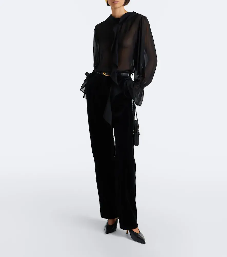 Blazé Milano Blazé Milano Fox pleated cotton velvet straight pants | Thumbnail 5 Blazé Milano Blazé Milano Fox pleated cotton velvet straight pants | Thumbnail 5