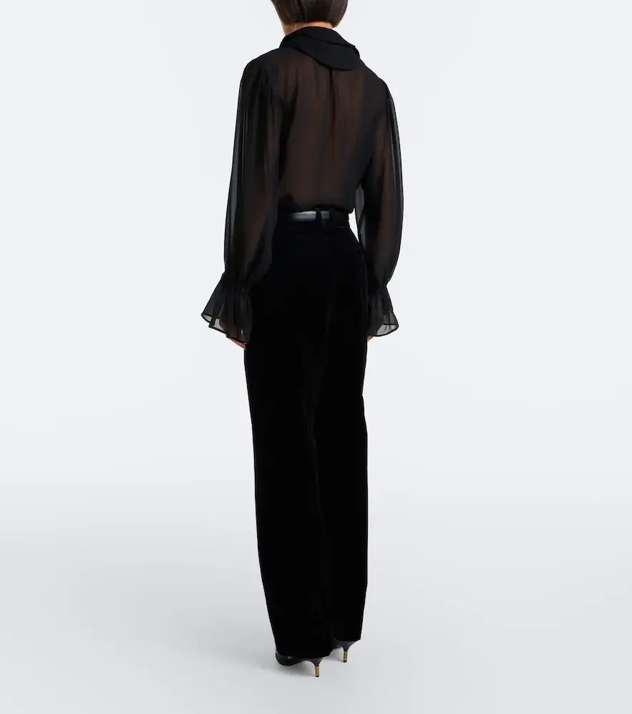 Blazé Milano Blazé Milano Fox pleated cotton velvet straight pants | Thumbnail 6 Blazé Milano Blazé Milano Fox pleated cotton velvet straight pants | Thumbnail 6