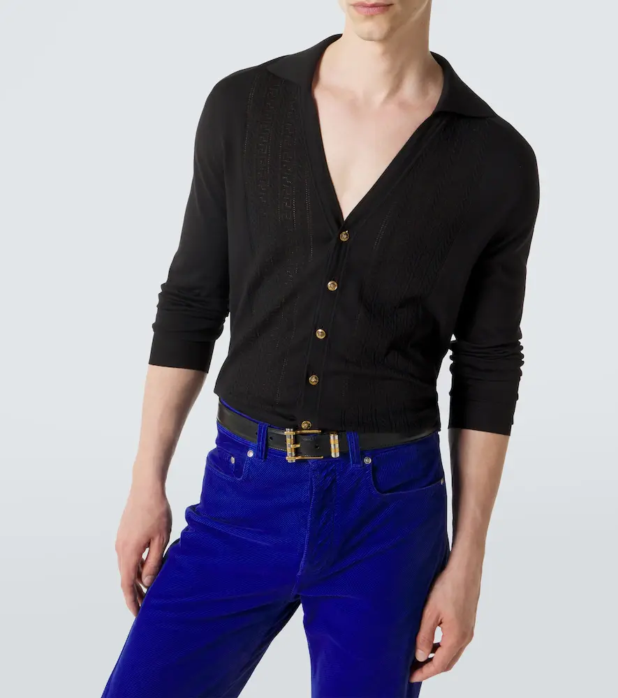 Versace Greca silk and cotton cardigan | Thumbnail 2 Versace Greca silk and cotton cardigan | Thumbnail 2