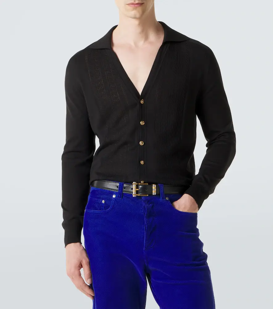 Versace Greca silk and cotton cardigan | Thumbnail 5 Versace Greca silk and cotton cardigan | Thumbnail 5