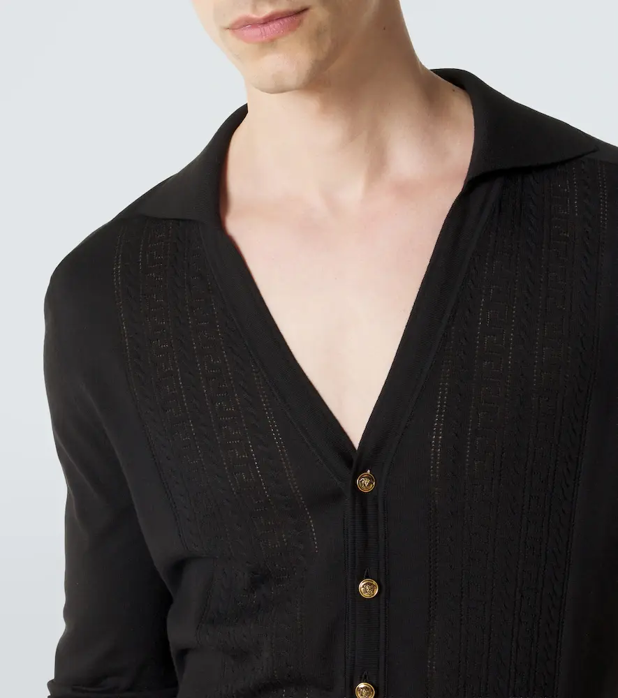 Versace Greca silk and cotton cardigan | Thumbnail 6 Versace Greca silk and cotton cardigan | Thumbnail 6