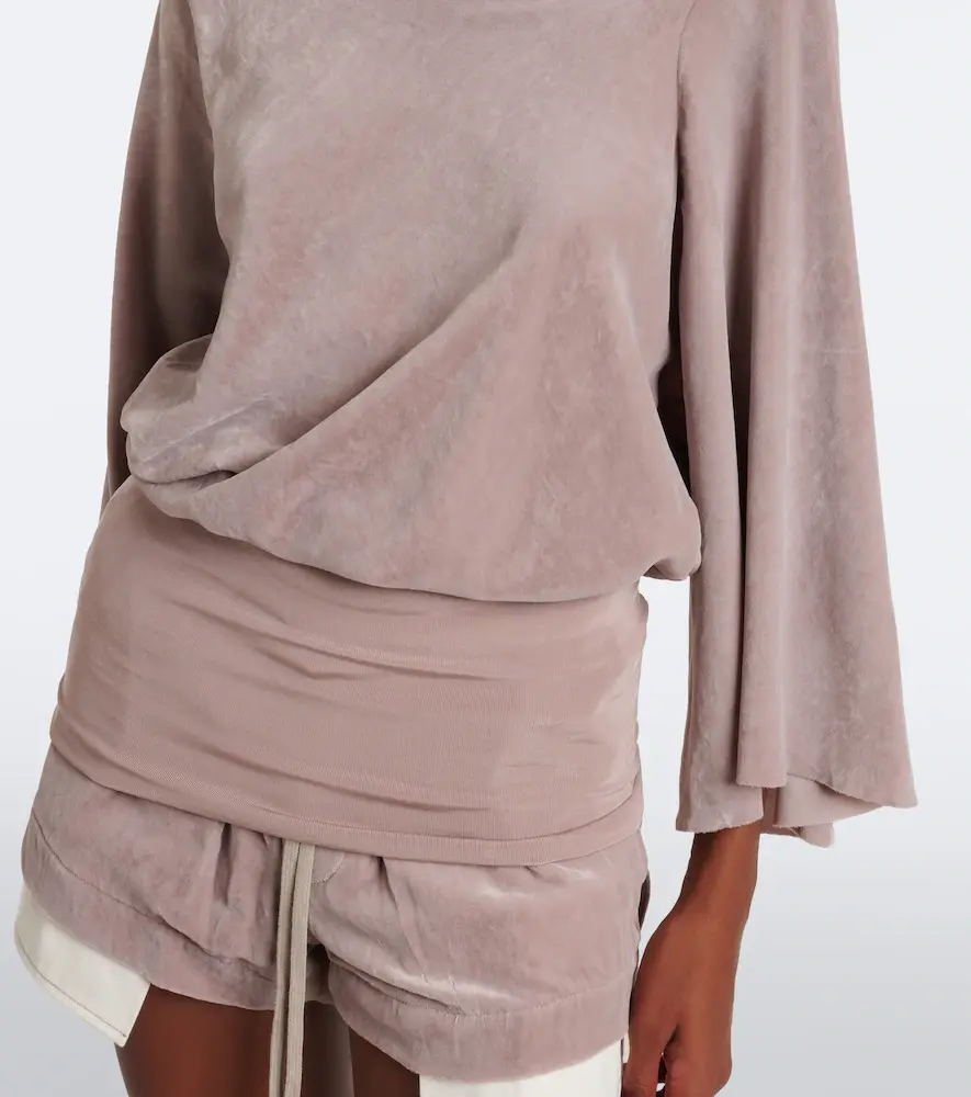 Rick Owens Cylinder draped velvet top | Thumbnail 3 Rick Owens Cylinder draped velvet top | Thumbnail 3