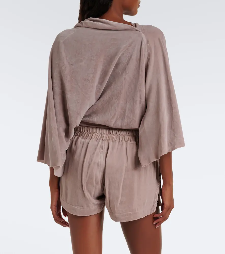 Rick Owens Cylinder draped velvet top | Thumbnail 4 Rick Owens Cylinder draped velvet top | Thumbnail 4