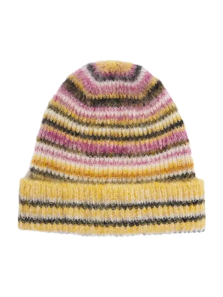 Morenne striped mohair and wool-blend beanie Morenne striped mohair and wool-blend beanie