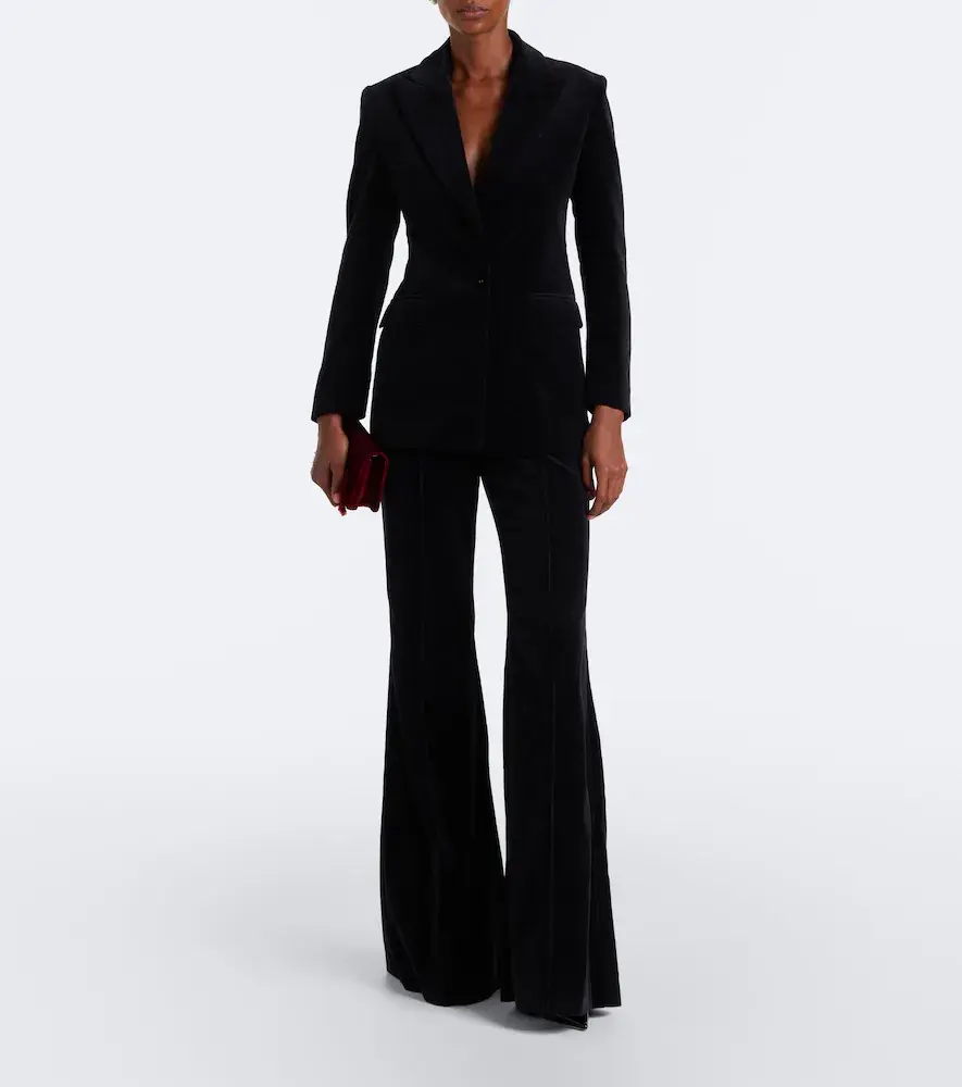Costarellos Avice cotton velvet flared pants | Thumbnail 2 Costarellos Avice cotton velvet flared pants | Thumbnail 2