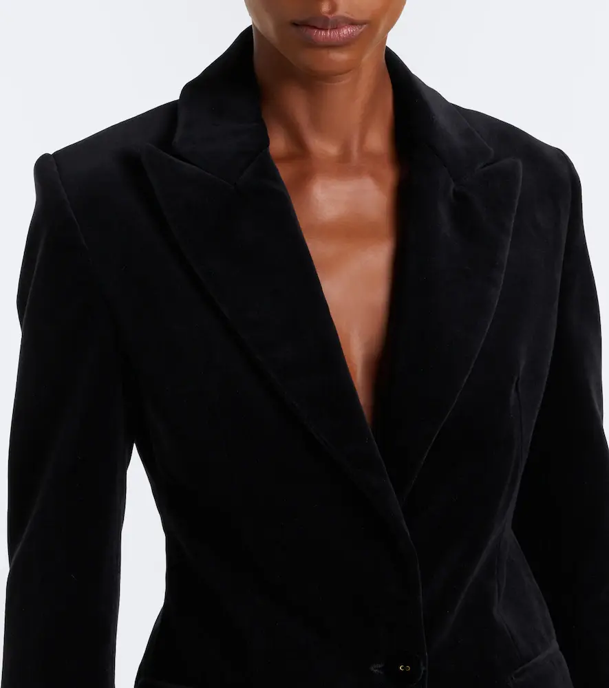 Costarellos Daimy cotton velvet blazer | Thumbnail 4 Costarellos Daimy cotton velvet blazer | Thumbnail 4