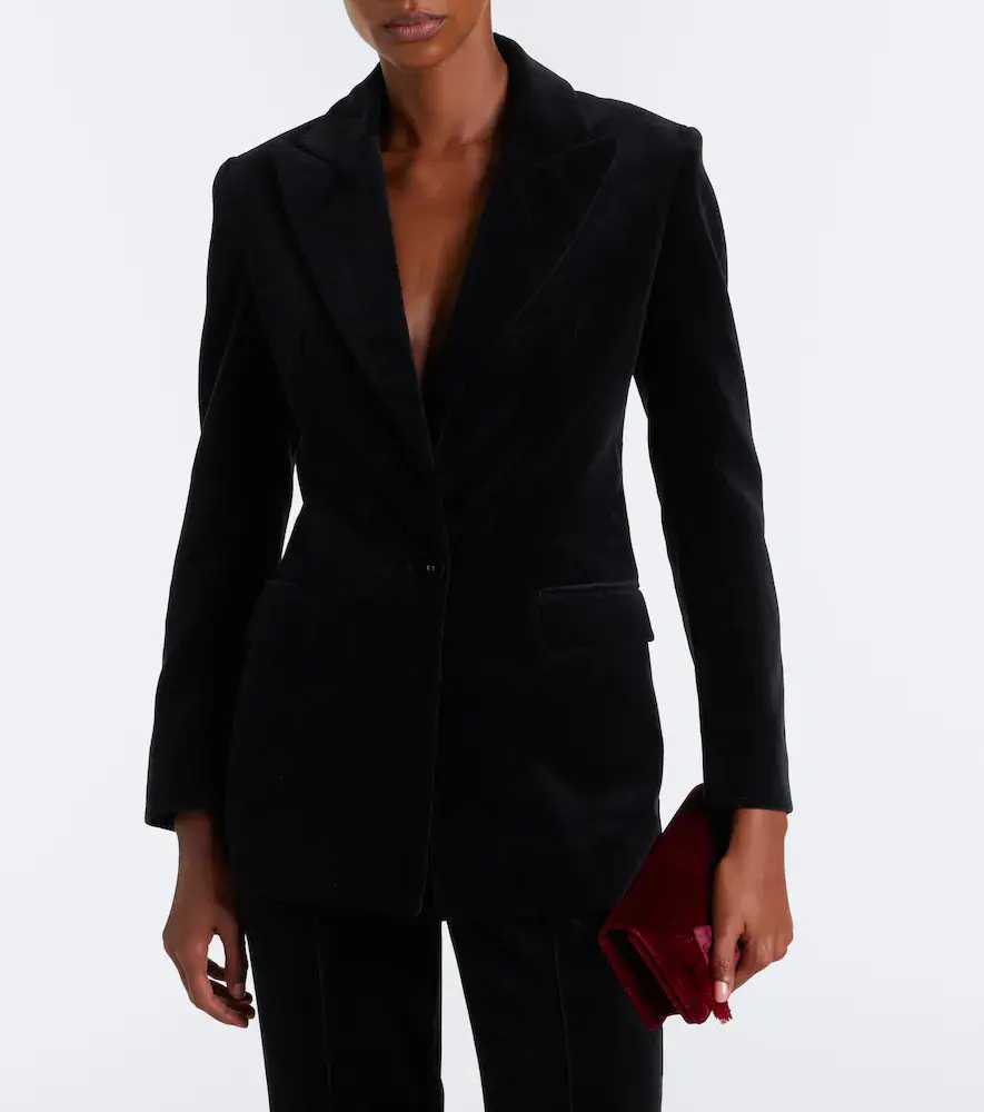 Costarellos Daimy cotton velvet blazer | Thumbnail 6 Costarellos Daimy cotton velvet blazer | Thumbnail 6