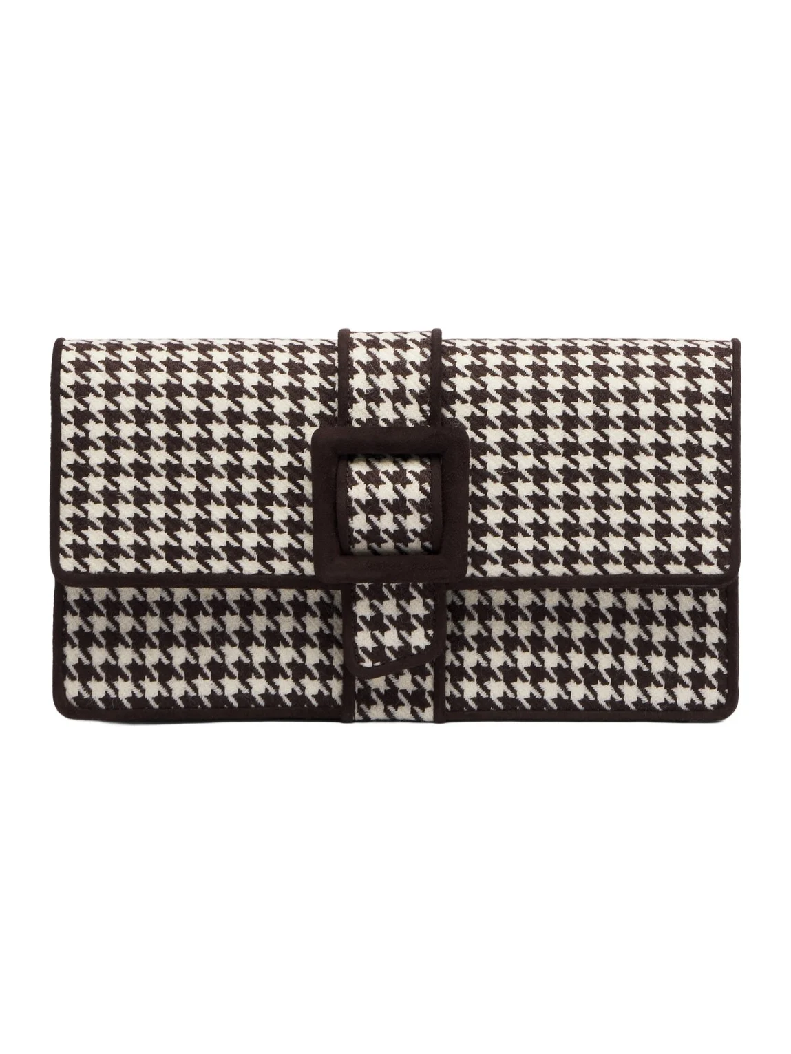 Manolo Blahnik Maycap houndstooth clutch