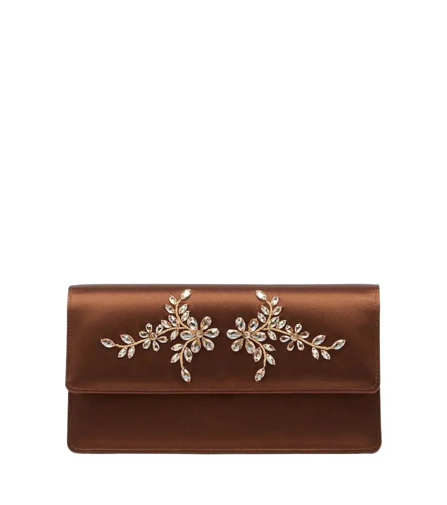 Manolo Blahnik Capripla embellished satin clutch | Image 1 Manolo Blahnik Capripla embellished satin clutch | Image 1