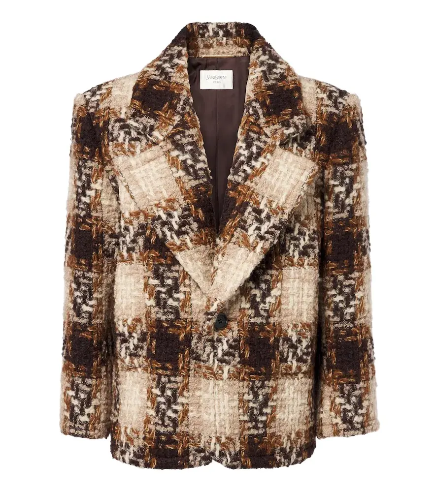 Saint Laurent Wool and mohair-blend tweed blazer | Image 1 Saint Laurent Wool and mohair-blend tweed blazer | Image 1
