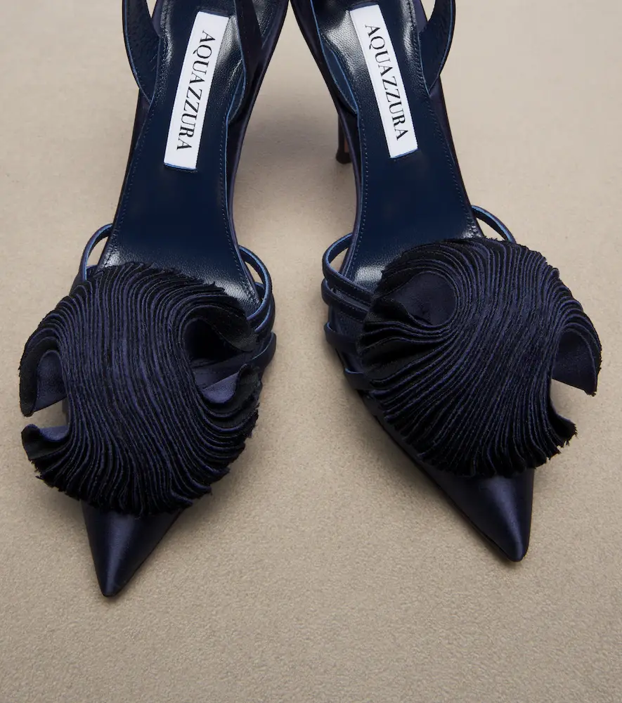 Aquazzura Wild Bloom satin pumps | Thumbnail 4